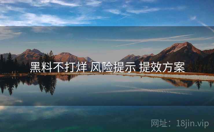 黑料不打烊 风险提示 提效方案