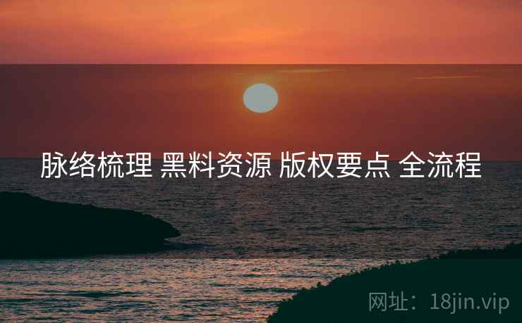 脉络梳理 黑料资源 版权要点 全流程