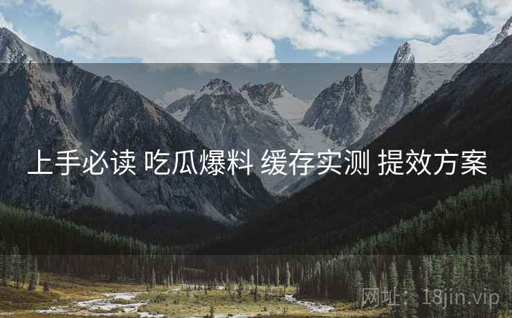 上手必读 吃瓜爆料 缓存实测 提效方案  第2张